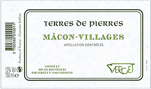 Verget Mâcon-Villages ‘Terres de Pierres’