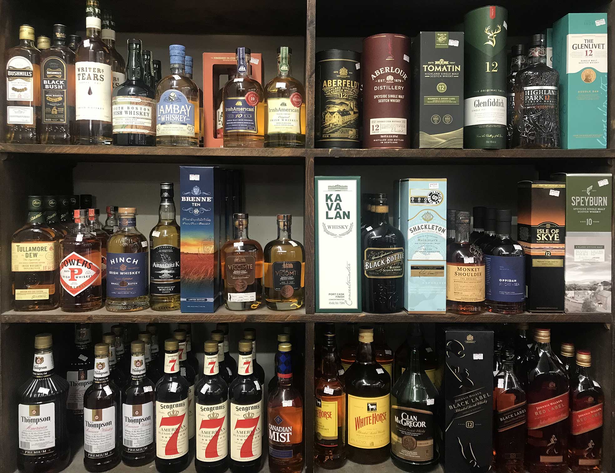 Scotch and Irish whiskies