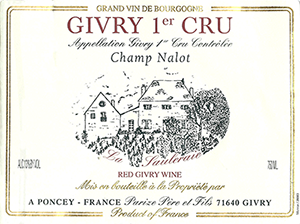 Parize Champ Nalot Givry Ier Cru