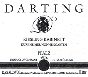 Darting Dürkheimer Nonnengarten Riesling Kabinett