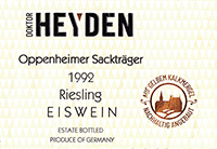 Doctor Heyden Oppenheimer Sackträger Riesling Eiswein