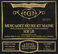 Domaine de la  Tourmaline Muscadet Sèvre et Maine Sur Lie