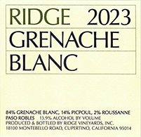 Ridge Vineyards Grenache Blanc