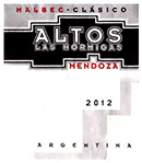 Alto Las Hormigas Malbec 2012