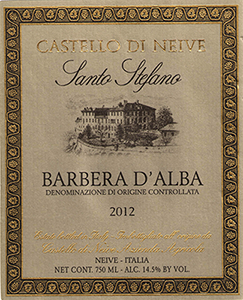 Castello di Neive Barbera Santo Stefano Barbera d’Alba